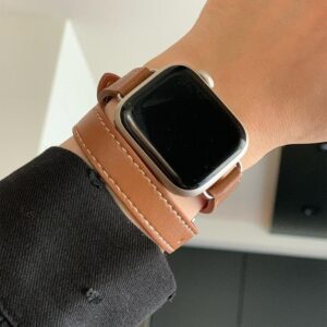 double band leather strap for apple watch 8 7 6 se 5 4 3 2 ultra 494542 44384041mm i phonecases com 2