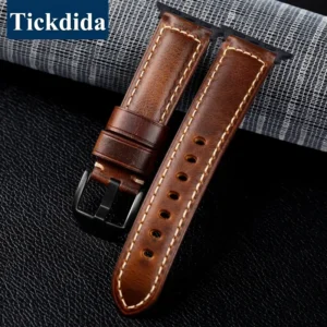 simple wide leather strap for apple watch ultra 7 8 6 se 5 4 3 watch band 38/40/41/42/44/45mm