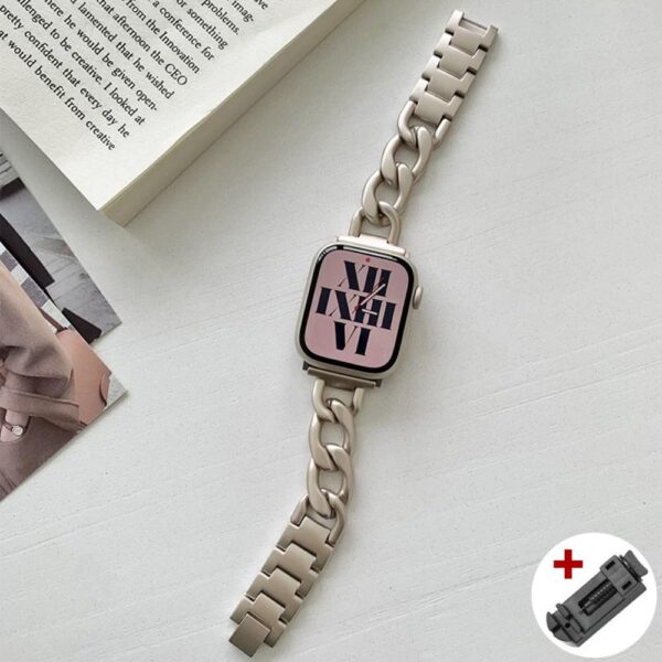 luxury women s chain link stainless steel watch band for apple watch 8 7 6 5 4 ultra i phonecases com 10