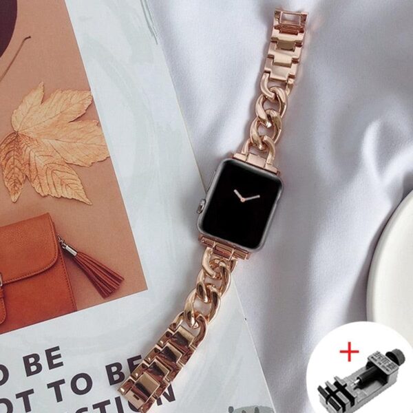 luxury women s chain link stainless steel watch band for apple watch 8 7 6 5 4 ultra i phonecases com 11