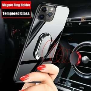 for iphone 13 pro max case magnet ring holder stand phone case for iphone 15 14 12 11 pro xr xs max 7 8plus tempered glass cover