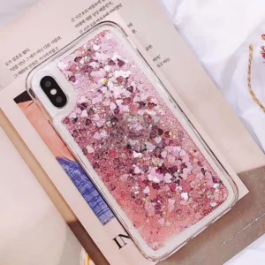 glitter bling sequin quicksand love hearts phone case for iphone 14 plus 13 pro 12 pro max