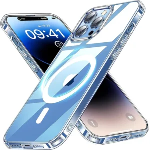 magnetic transparent phone case for iphone 15 plus pro max for magsafe wireless charging shockproof phone shell for iphone 15