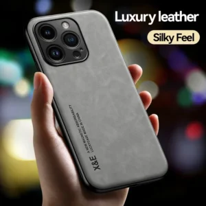 luxury magnetic leather case for iphone 15 14 13 12 11 pro max mini xr xs x 8 7 plus se 14pro magsafe cover support car holder