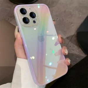 luxury gradient laser transparent case for iphone 14 pro plus 13 12 11 pro max x xr xs