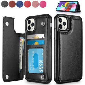 leather wallet 3 card holder flip cover for iphone 14 plus pro max 12 pro 13 mini wallet case